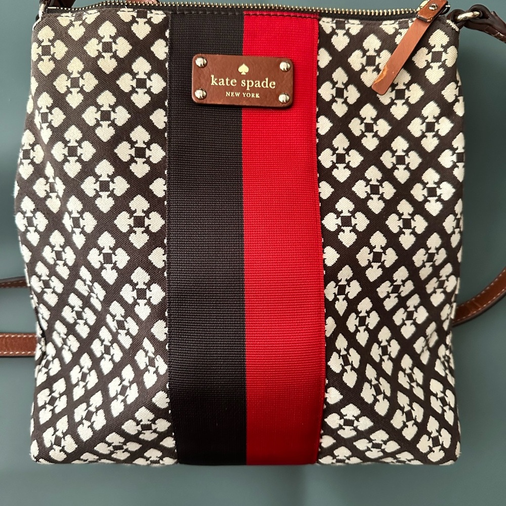 Kate Spade Black and Red Geometric Crossbody Bag